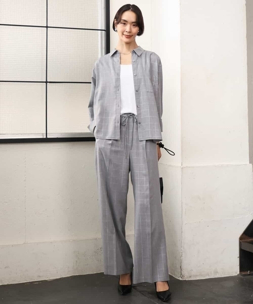 MICHEL KLEIN（ミッシェル・クラン）の「[セットアップ対応]ラメチェックワイドパンツ（その他パンツ・レディース・モカ/グレー・38）」の19枚目の写真