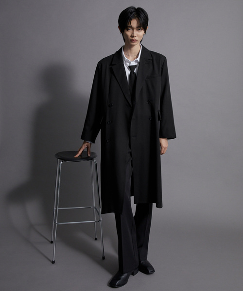 Loose/ルース(ルース)の「ダブルブレストロングチェスターコート(チェスターコート・メンズ・ブラック/チャコールグレー・M/L/S)」の7枚目の写真