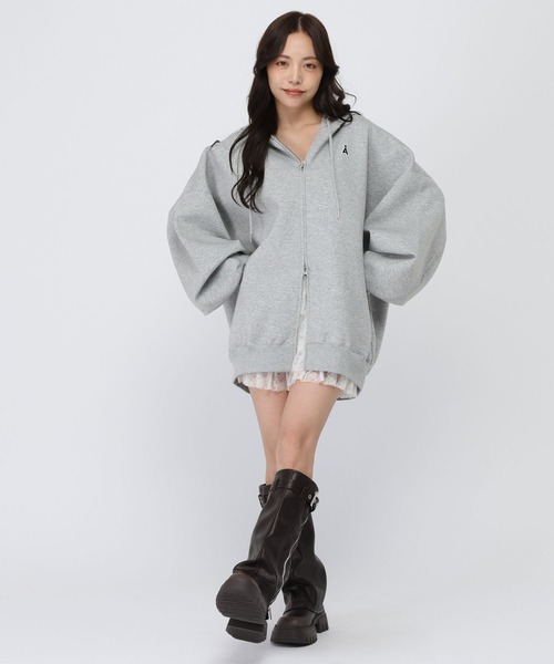 ALAND(エーランド)の「【UNISEX】ALAND/Aロゴダンボールパーカー(パーカー・レディース・グレー/ブラック・FREE)」の18枚目の写真