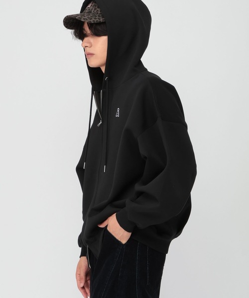 ALAND(エーランド)の「【UNISEX】ALAND/Aロゴダンボールパーカー(パーカー・レディース・グレー/ブラック・FREE)」の4枚目の写真