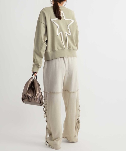 CONVERSE TOKYO(コンバーストウキョウ)の「LACE-UP SIDE VINTAGE SWEAT PANTS(スウェットパンツ・レディース・チャコールグレー/ピンク/ベージュ・FREE)」の8枚目の写真