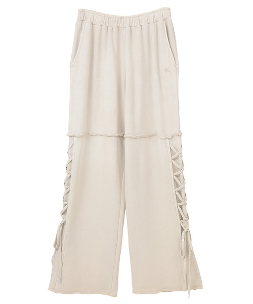 CONVERSE TOKYO(コンバーストウキョウ)の「LACE-UP SIDE VINTAGE SWEAT PANTS(スウェットパンツ・レディース・チャコールグレー/ピンク/ベージュ・FREE)」の11枚目の写真