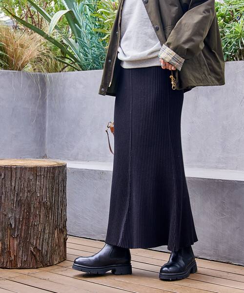 FREAK'S STORE(フリークスストア)の「リブマーメイドスカート(スカート・レディース・ブラック/ネイビー/チャコール/ブラウン・フリ-)」の14枚目の写真