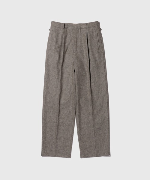 ADAM ET ROPE'(アダムエロペ)の「エコツイードワイドストレートスラックス(スラックス・メンズ・ベージュ/ブラック・M/L)」の2枚目の写真