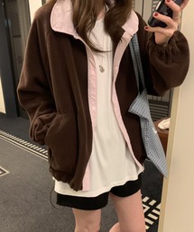 襟付きリラックス 配色ジャケット