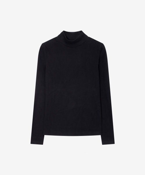 BASIC HOUSE（ベーシックハウス）の「レディース ウォーム ソフトタッチ 起毛 スリムフィット ハ   長袖Tシャツ ブラック（Tシャツ/カットソー・レディース・ブラック・100/90/85/95）」の9枚目の写真