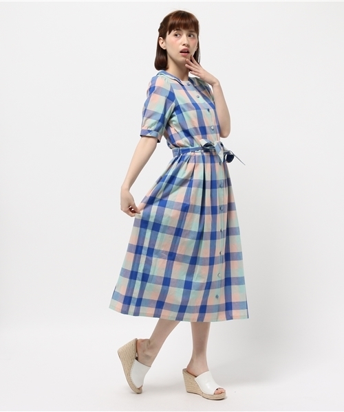 Franchelippee フランシュリッペ の カラフルチェックロングワンピース ワンピース Wear