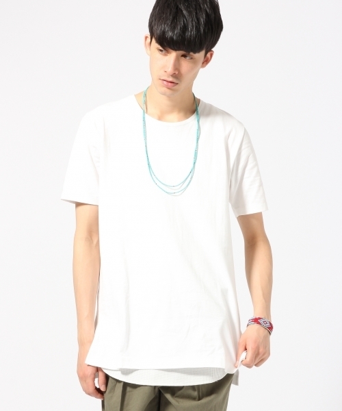 RAGEBLUE（レイジブルー）の「＜トレンドのロング丈＞40/2スリットロングカットソー/721230（Tシャツ/カットソー・メンズ・ホワイト/その他/グレー・MEDIUM/LARGE）」の10枚目の写真