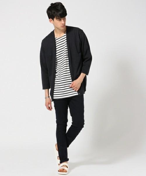 RAGEBLUE（レイジブルー）の「＜トレンドのロング丈＞40/2スリットロングカットソー/721230（Tシャツ/カットソー・メンズ・ホワイト/その他/グレー・MEDIUM/LARGE）」の4枚目の写真