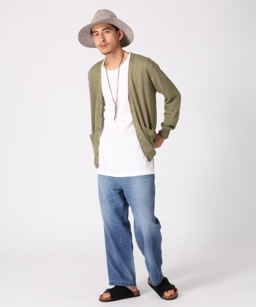 RAGEBLUE（レイジブルー）の「＜トレンドのロング丈＞40/2スリットロングカットソー/721230（Tシャツ/カットソー・メンズ・ホワイト/その他/グレー・MEDIUM/LARGE）」の5枚目の写真