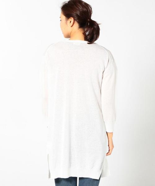 coen（コーエン）の「綿麻Vネックロングカーディガン2（カーディガン/ボレロ・レディース・ホワイト/ブラウン・FREE）」の13枚目の写真