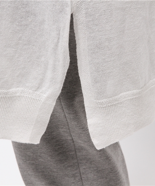 coen（コーエン）の「綿麻Vネックロングカーディガン2（カーディガン/ボレロ・レディース・ホワイト/ブラウン・FREE）」の9枚目の写真