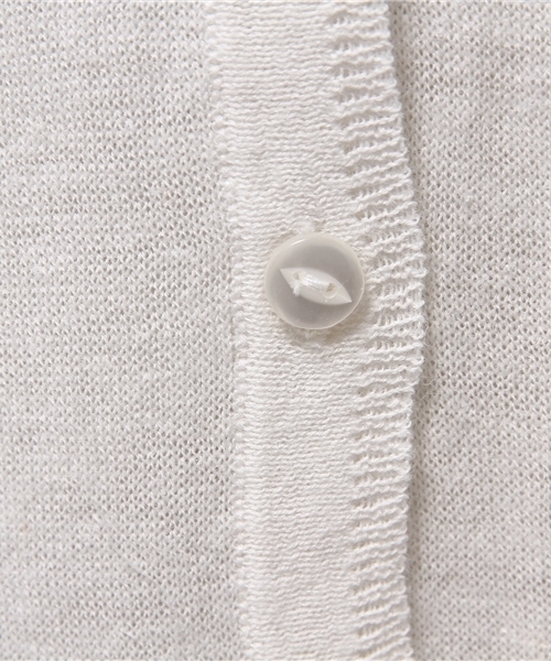 coen（コーエン）の「綿麻Vネックロングカーディガン2（カーディガン/ボレロ・レディース・ホワイト/ブラウン・FREE）」の10枚目の写真