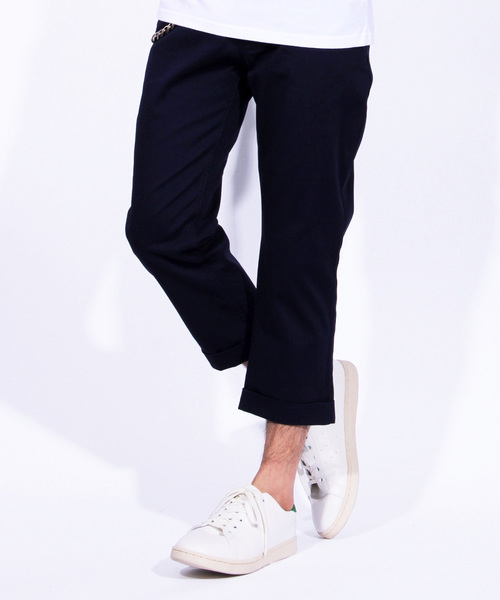 ８(eight)（エイト）の「チノクロップドパンツ（チノパンツ・メンズ・サンドベージュ/ライトブルー/オレンジ/ブラック/サックスブルー/ピンク/ベージュ/ホワイト/レッド/グリーン/ネイビー/マスタード/オリーブ/ターコイズブルー/ライトグリーン/エメラルド/ロイヤルブルー/グレー・LARGE/X-LARGE/SMALL/MEDIUM）」の12枚目の写真