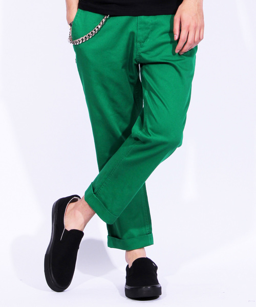 ８(eight)（エイト）の「チノクロップドパンツ（チノパンツ・メンズ・サンドベージュ/ライトブルー/オレンジ/ブラック/サックスブルー/ピンク/ベージュ/ホワイト/レッド/グリーン/ネイビー/マスタード/オリーブ/ターコイズブルー/ライトグリーン/エメラルド/ロイヤルブルー/グレー・LARGE/X-LARGE/SMALL/MEDIUM）」の8枚目の写真