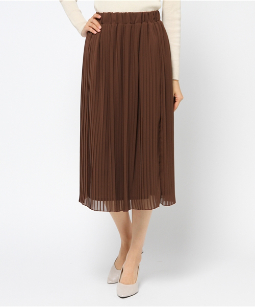 N.（N. Natural Beauty Basic）（エヌエヌナチュラルビューティーベーシック）の「シフォンプリーツスカ－ト（スカート・レディース・ボルドー/ブラック/イエロー/ピンク/ブラウン・MEDIUM）」の2枚目の写真