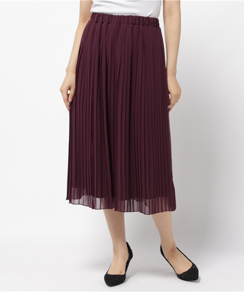 N.（N. Natural Beauty Basic）（エヌエヌナチュラルビューティーベーシック）の「シフォンプリーツスカ－ト（スカート・レディース・ボルドー/ブラック/イエロー/ピンク/ブラウン・MEDIUM）」の5枚目の写真