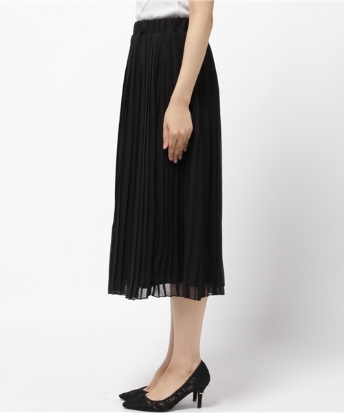 N.（N. Natural Beauty Basic）（エヌエヌナチュラルビューティーベーシック）の「シフォンプリーツスカ－ト（スカート・レディース・ボルドー/ブラック/イエロー/ピンク/ブラウン・MEDIUM）」の7枚目の写真