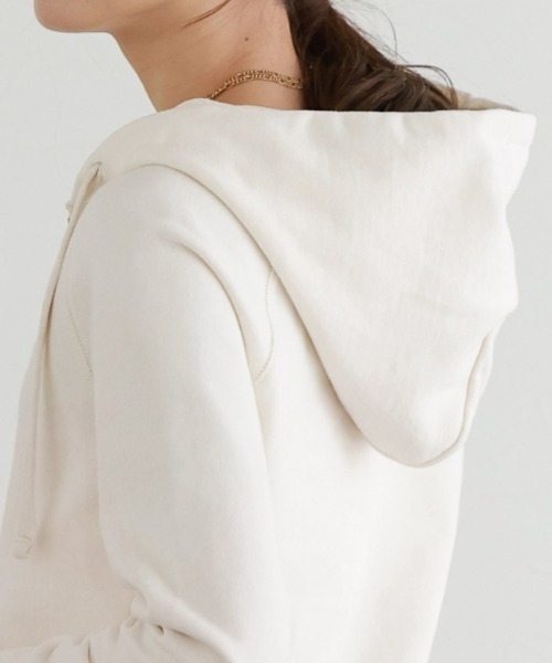 Pierrot（ピエロ）の「綿100％Wジップフード付きスウェットパーカー 長袖 パーカー スウェット（パーカー・レディース・アイボリー/ブラック/杢グレー/チャコール/ネイビー/ホワイト×ブラック・L/M/S/LL）」の11枚目の写真