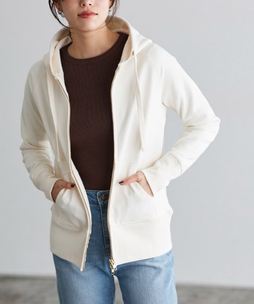 セール】綿100％Wジップフード付きスウェットパーカー 長袖 パーカー