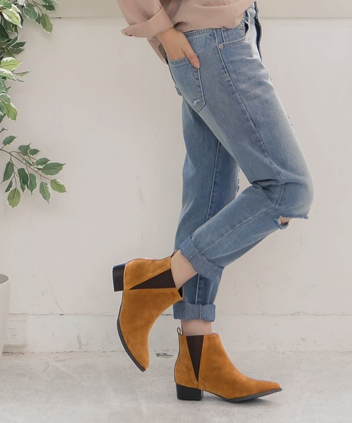 KOBE LETTUCE（コウベレタス）の「ポインテッドトゥフラットヒールサイドゴアブーツ（ブーツ・レディース・ブラウン/ブラック系その他/ベージュ/キャメル/ブラック系その他2/ブラウン系その他・LL/L/S/M）」の15枚目の写真