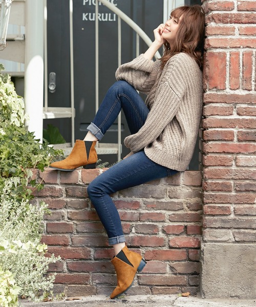 KOBE LETTUCE（コウベレタス）の「ポインテッドトゥフラットヒールサイドゴアブーツ（ブーツ・レディース・ブラウン/ブラック系その他/ベージュ/キャメル/ブラック系その他2/ブラウン系その他・LL/L/S/M）」の16枚目の写真