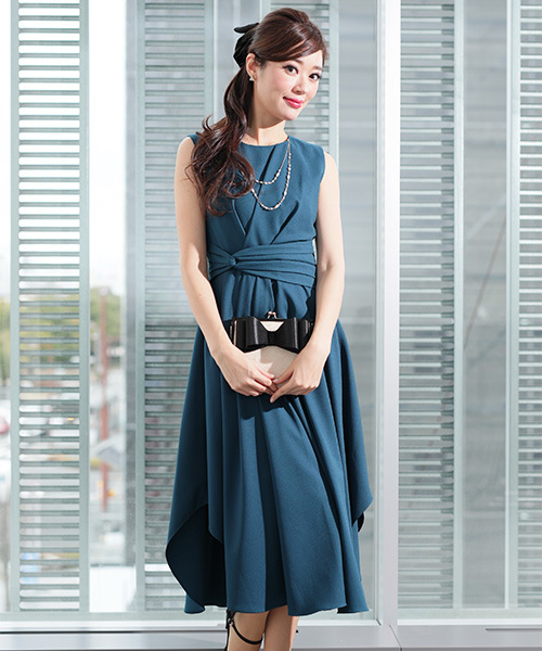 Blueeast ブルーイースト の バックレースアップイレギュラーヘムフレアパーティードレス 結婚式ワンピース ドレス Wear