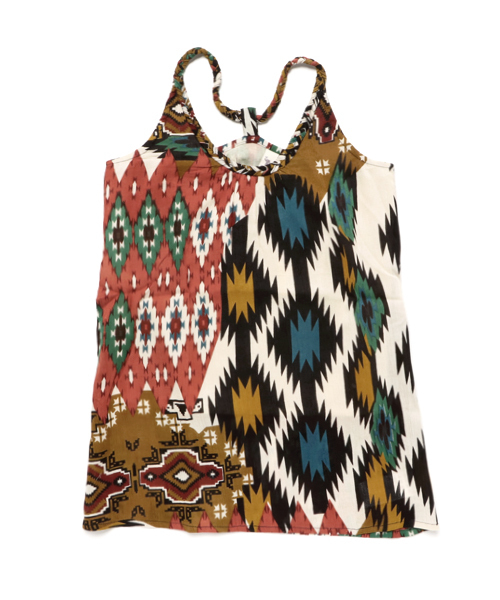 チャイハネ（チャイハネ）の「【チャイハネ】エスニック柄キッズキャミワンピース110cm（ワンピース・キッズ・ブルー/マルチ/ホワイト×ブルー/グリーン/ブラック×ホワイト/オレンジ系その他/ブラック×レッド・FREE）」の7枚目の写真