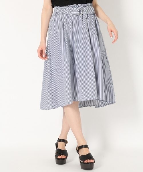 Heather（ヘザー）の「ギャザーフレアスカート　759742（スカート・レディース・ライトブルー/ネイビー・FREE）」の2枚目の写真