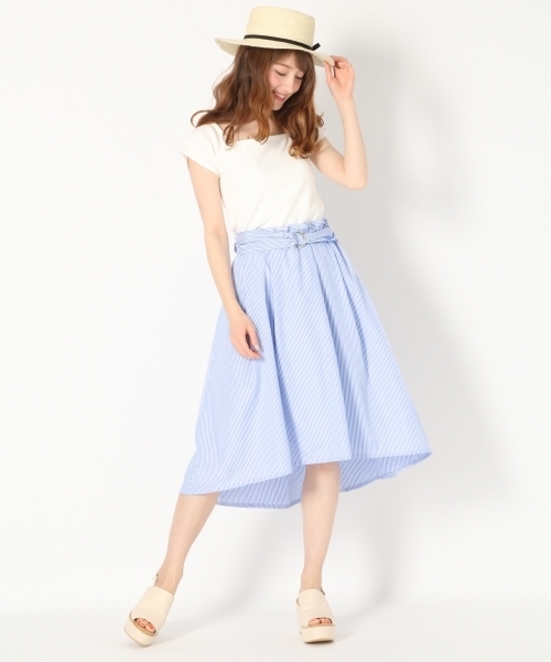 Heather（ヘザー）の「ギャザーフレアスカート　759742（スカート・レディース・ライトブルー/ネイビー・FREE）」の6枚目の写真