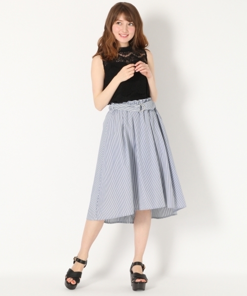Heather（ヘザー）の「ギャザーフレアスカート　759742（スカート・レディース・ライトブルー/ネイビー・FREE）」の7枚目の写真
