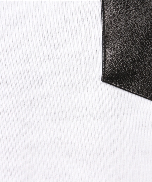 VENCEEXCHANGE(ヴァンスエクスチェンジ)の「フェイクレザーポケットTシャツ (Tシャツ/カットソー・レディース・オフホワイト/ダークグリーン/ブラック・MEDIUM)」の10枚目の写真