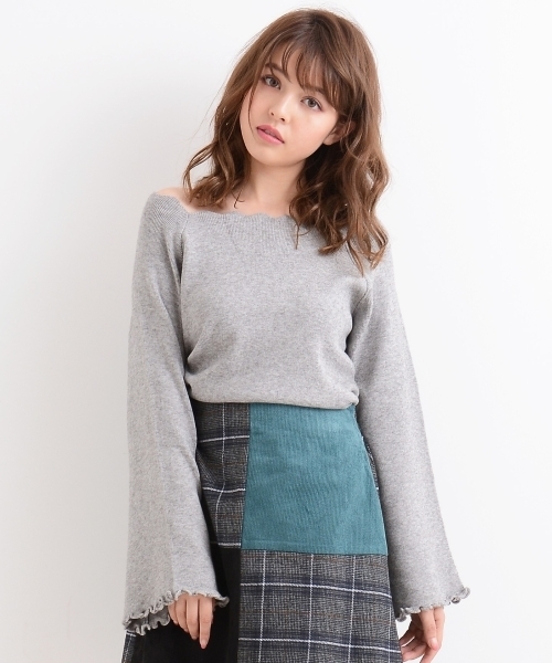 MAJESTIC LEGON（マジェスティックレゴン）の「【WEB限定価格】衿スカラップニットプルオーバー（ニット/セーター・レディース・アイボリー/ボルドー/ラベンダー/グレー/ブラック・MEDIUM）」の12枚目の写真