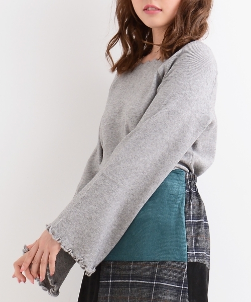 MAJESTIC LEGON（マジェスティックレゴン）の「【WEB限定価格】衿スカラップニットプルオーバー（ニット/セーター・レディース・アイボリー/ボルドー/ラベンダー/グレー/ブラック・MEDIUM）」の11枚目の写真