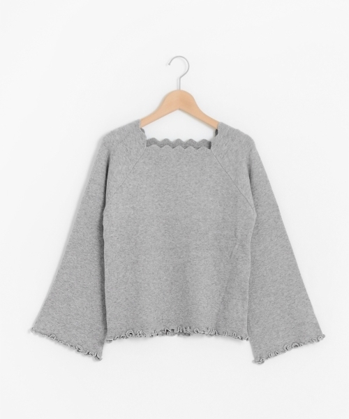 MAJESTIC LEGON（マジェスティックレゴン）の「【WEB限定価格】衿スカラップニットプルオーバー（ニット/セーター・レディース・アイボリー/ボルドー/ラベンダー/グレー/ブラック・MEDIUM）」の22枚目の写真