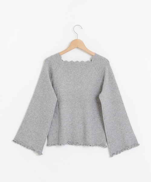 MAJESTIC LEGON（マジェスティックレゴン）の「【WEB限定価格】衿スカラップニットプルオーバー（ニット/セーター・レディース・アイボリー/ボルドー/ラベンダー/グレー/ブラック・MEDIUM）」の21枚目の写真