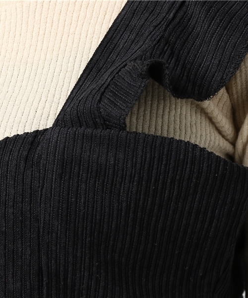 MERLOT（メルロー）の「コーデュロイフリルビスチェ1192（キャミソール・レディース・キャメル/ブラック/ピンク/グリーン・FREE）」の10枚目の写真