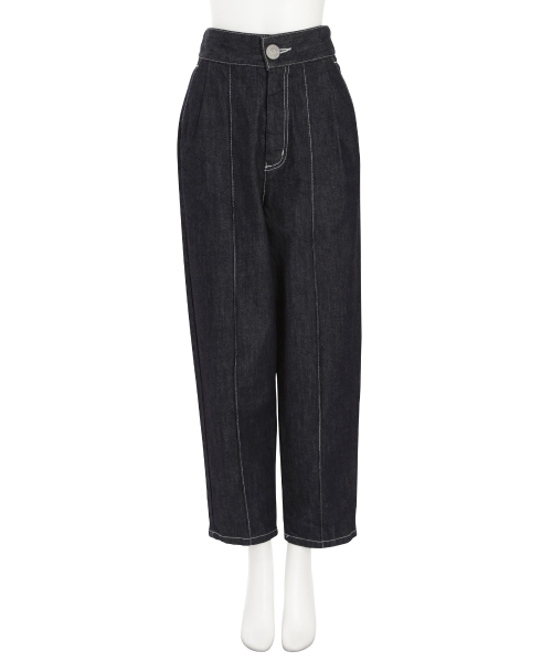 MURUA(ムルーア)の「ワイドテーパードDENIM パンツ(デニムパンツ・レディース・ブラック/インディゴブルー・1/2)」の10枚目の写真