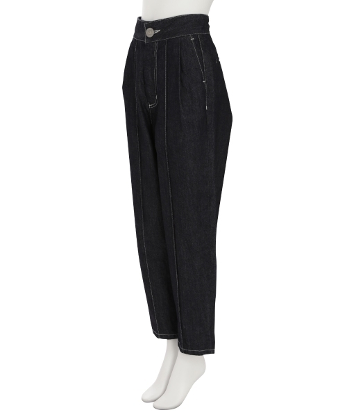 MURUA(ムルーア)の「ワイドテーパードDENIM パンツ(デニムパンツ・レディース・ブラック/インディゴブルー・1/2)」の8枚目の写真