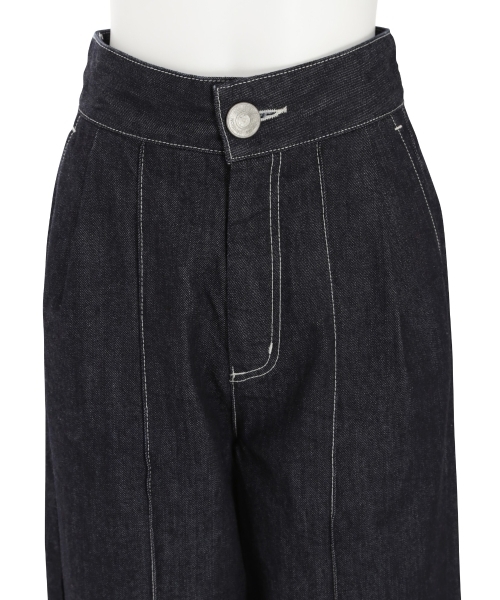 MURUA(ムルーア)の「ワイドテーパードDENIM パンツ(デニムパンツ・レディース・ブラック/インディゴブルー・1/2)」の3枚目の写真