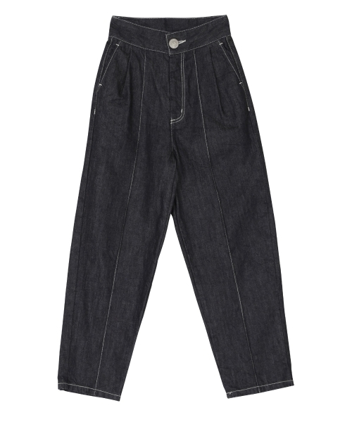 MURUA(ムルーア)の「ワイドテーパードDENIM パンツ(デニムパンツ・レディース・ブラック/インディゴブルー・1/2)」の11枚目の写真