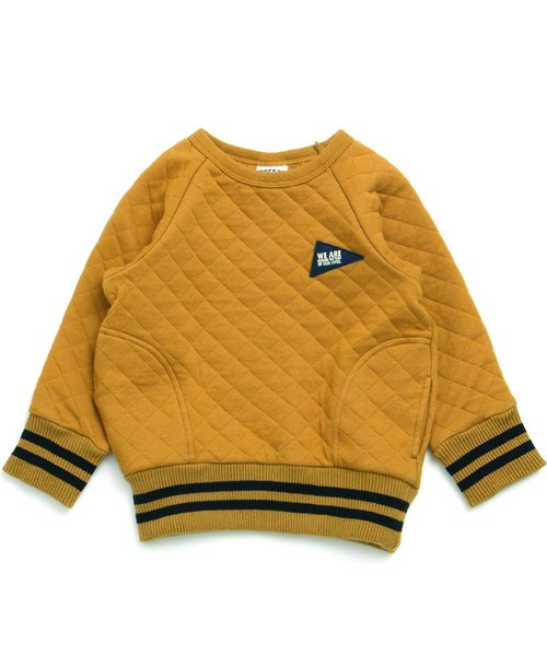 BREEZE（ブリーズ）の「ニットキルトトレーナー（スウェット・キッズ・カーキ/ネイビー/マスタード/グレー・80/90/95/100/110/120/130/140）」の4枚目の写真