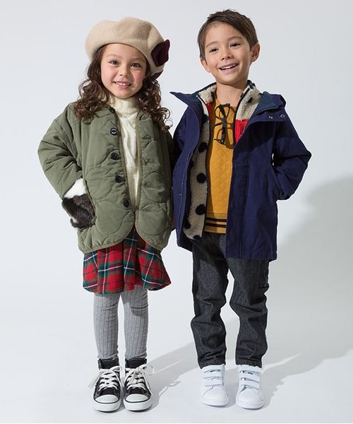 BREEZE（ブリーズ）の「ニットキルトトレーナー（スウェット・キッズ・カーキ/ネイビー/マスタード/グレー・80/90/95/100/110/120/130/140）」の8枚目の写真