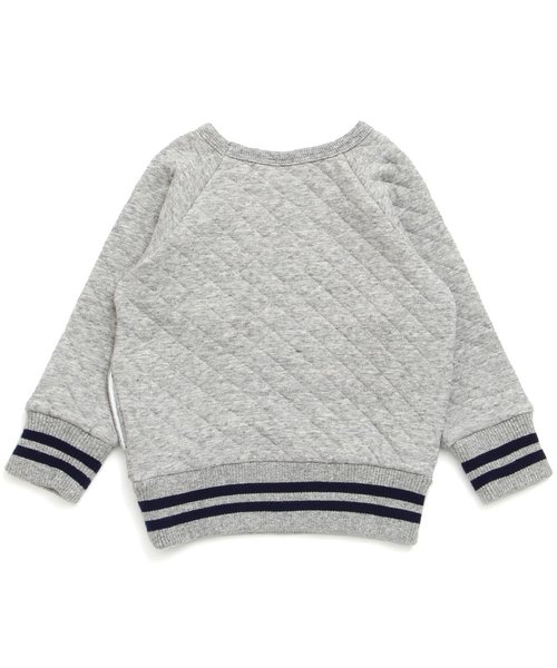 BREEZE（ブリーズ）の「ニットキルトトレーナー（スウェット・キッズ・カーキ/ネイビー/マスタード/グレー・80/90/95/100/110/120/130/140）」の5枚目の写真