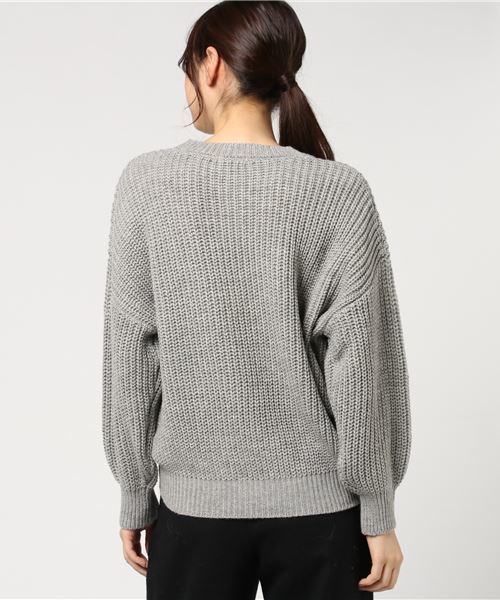 earth music&ecology（アースミュージックアンドエコロジー）の「・ざっくり畦ニットプルオーバー（ニット/セーター・レディース・ライトグレー/ブラック/ダークグリーン/キャメル・FREE）」の9枚目の写真