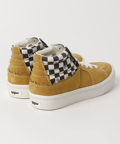 MYne（マイン）の「【MYne】hybrid hi cut sneaker（スニーカー・メンズ・ブラック/イエロー・40/41）」の3枚目の写真