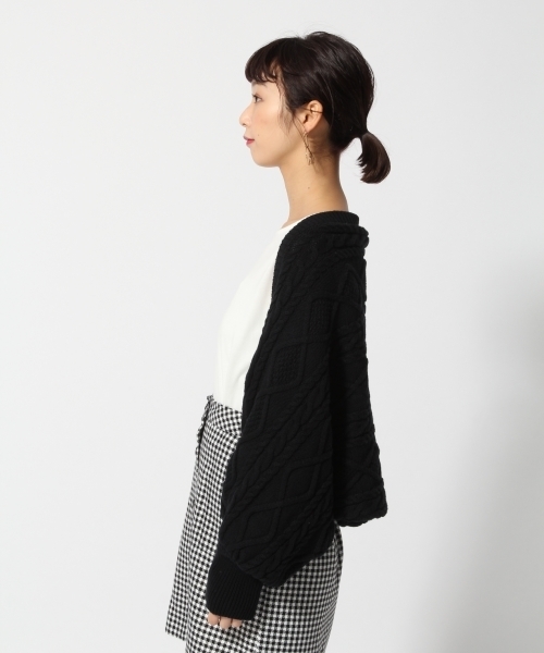 LOWRYS FARM(ローリーズファーム)の「ケーブルモモンガカーディガン 784369(カーディガン/ボレロ・レディース・ブラック/ブラウン/レッド/アイボリー・FREE)」の14枚目の写真