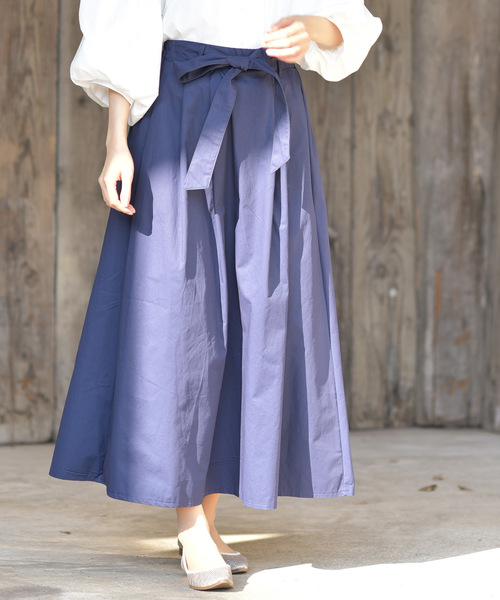 rps(アールピーエス)の「ウエストリボンチノタックスカート(スカート・レディース・カーキ/ネイビー/ベージュ・M)」の1枚目の写真