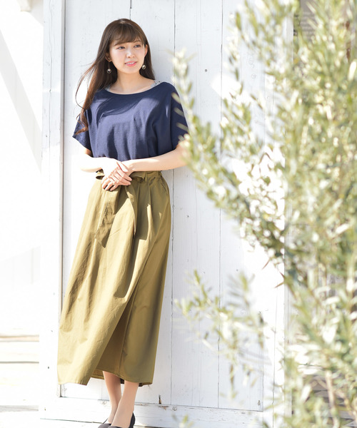 rps(アールピーエス)の「ウエストリボンチノタックスカート(スカート・レディース・カーキ/ネイビー/ベージュ・M)」の13枚目の写真