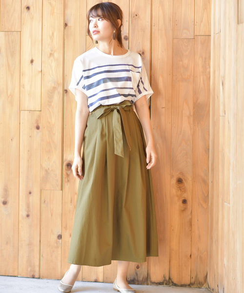 rps(アールピーエス)の「ウエストリボンチノタックスカート(スカート・レディース・カーキ/ネイビー/ベージュ・M)」の15枚目の写真